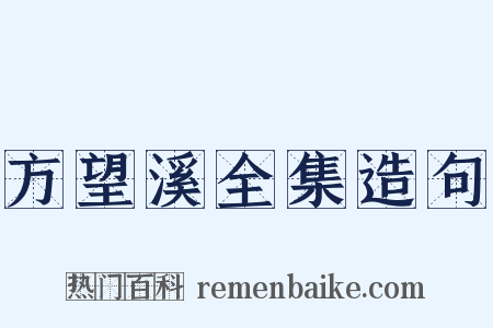方望溪全集造句是什么意思的图片